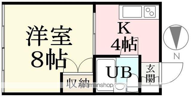 川西ハイツ(1K/1階)の間取り写真