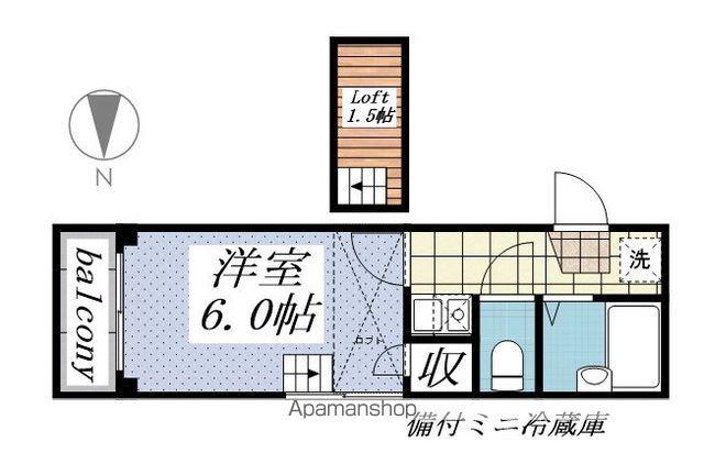 パレス萩丘(ワンルーム/2階)の間取り写真
