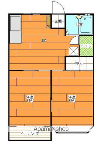 ドエル清水A(2DK/2階)の間取り写真