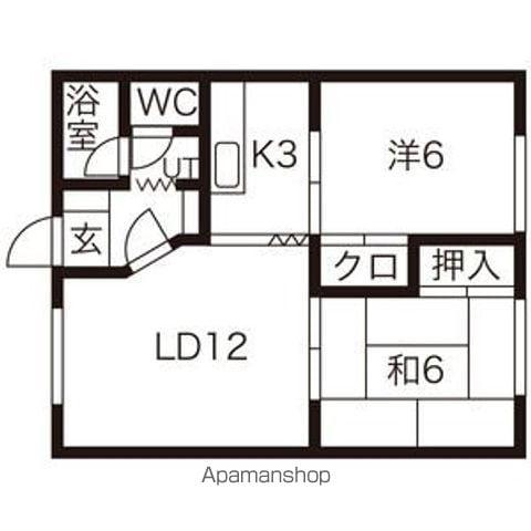 グリーンシャトウ(2LDK/1階)の間取り写真