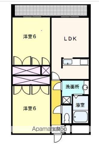 パリジャン(2LDK/2階)の間取り写真