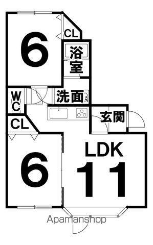 ノースフラッツW4N4B(2LDK)の間取り写真