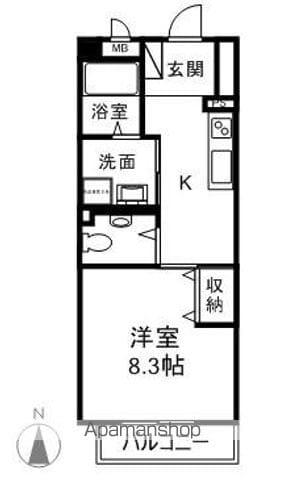 サンハイツ南俣(1K/1階)の間取り写真