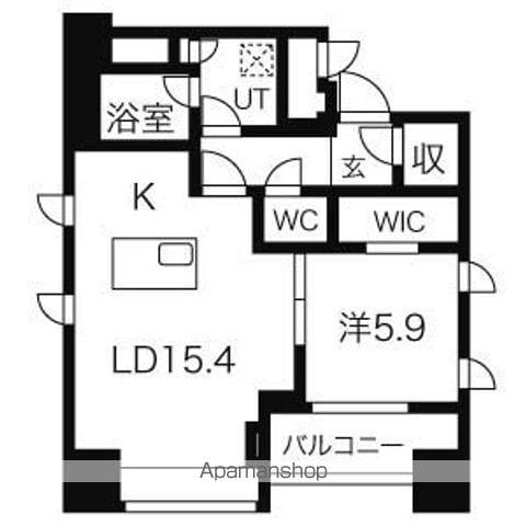 プライムメゾン大通公園(1LDK/3階)の間取り写真