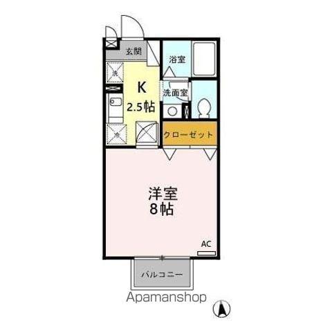 ドエル・シン(1K/1階)の間取り写真