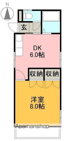 ハピィハイツ百石(1DK/1階)の間取り写真