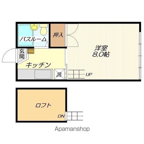 中桜田ハイツ(1K/2階)の間取り写真