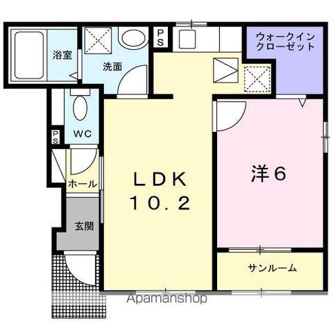 ステラ東出雲 Ⅱ(1LDK/1階)の間取り写真