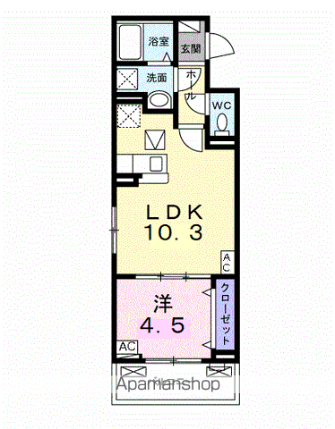 ソラーレ(1LDK/1階)の間取り写真
