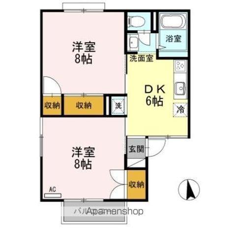 セジュールあがた A(2DK/2階)の間取り写真