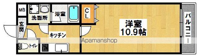 フジパレス津久野2番館(1K/1階)の間取り写真