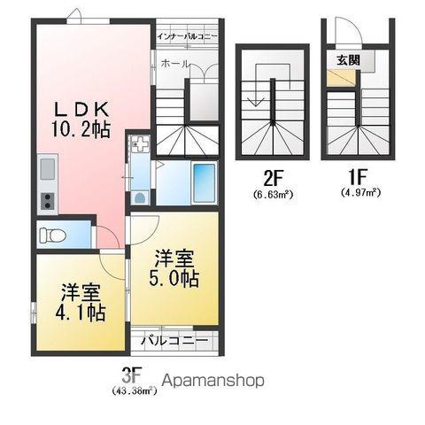 AVANTIA SAGE(2LDK/3階)の間取り写真