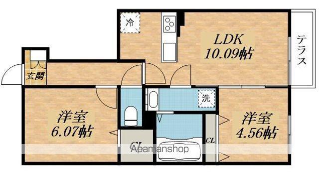 FLORIA(2LDK/1階)の間取り写真