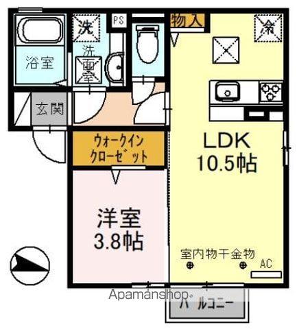 AGREABLE(1LDK/1階)の間取り写真