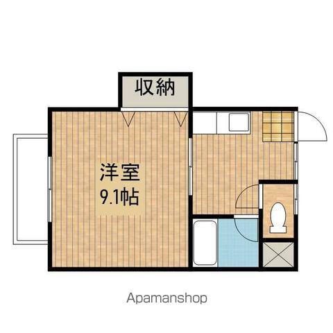 稲荷ヴィレッジ(1DK/3階)の間取り写真