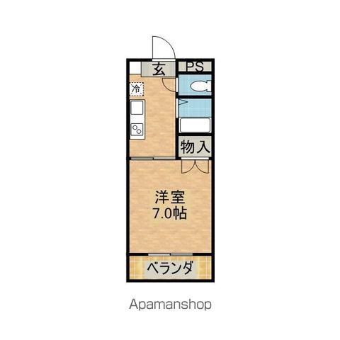 第2南部マンション(1K/3階)の間取り写真
