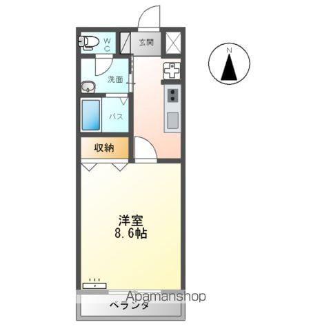 メルヴェーユ新成A(1K/2階)の間取り写真