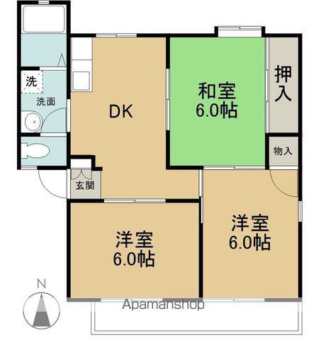 パークハイツ知崎Ⅱ(3DK/1階)の間取り写真