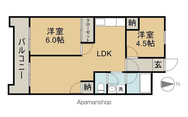 パソナⅤ・Ⅵ(2LDK/1階)の間取り写真