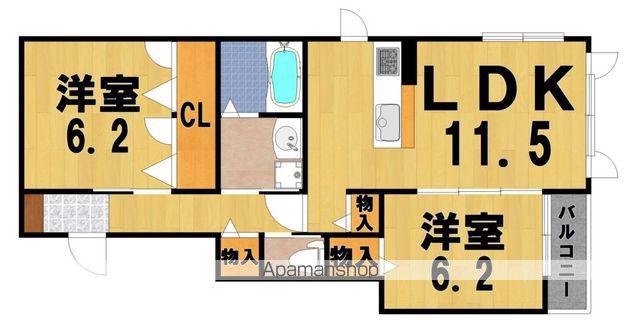 アリスティオ(2LDK/1階)の間取り写真