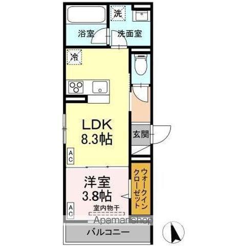 D-RESIDENCE引野(1LDK/2階)の間取り写真