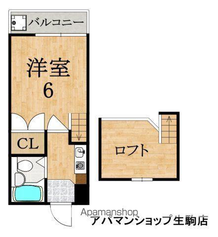 シティパレス生駒谷田町P-2(1K/1階)の間取り写真