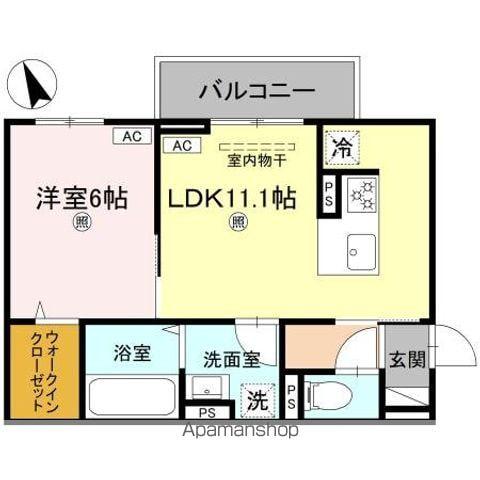 エレガンス ビュー(1LDK/2階)の間取り写真