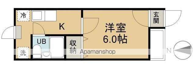 プチメゾン若里(1K/1階)の間取り写真