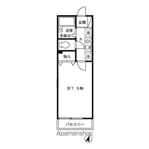 T・ハウス(1K/2階)の間取り写真