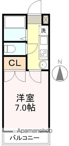 スカイヒルズ台原(1K/2階)の間取り写真