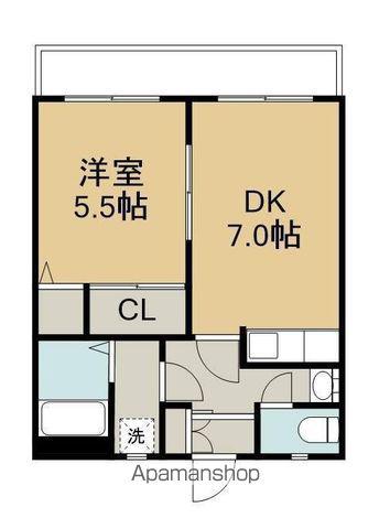エトワール富士見(1DK/2階)の間取り写真