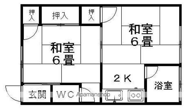高橋荘(2K/2階)の間取り写真