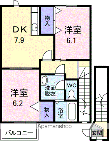 IJURET A(2DK/2階)の間取り写真