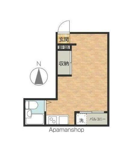 宮脇扇町第1マンション(ワンルーム/2階)の間取り写真