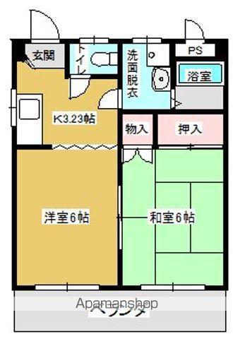 サンハイツときわ(2K/3階)の間取り写真