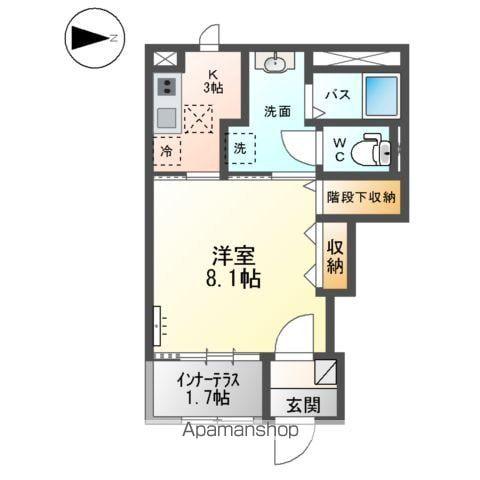 ヴィラ・オアシスⅡ(1K/1階)の間取り写真