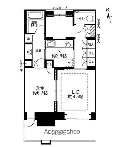 グラングリーン大阪 THE ノース RESIDENCE(1LDK/10階)の間取り写真