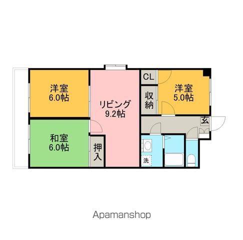 リバーサイドN(3DK/4階)の間取り写真