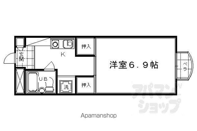 アイリス衣笠(1K/3階)の間取り写真