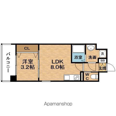 VIGORPOLIS486与力町公園Ⅱ(1LDK/12階)の間取り写真