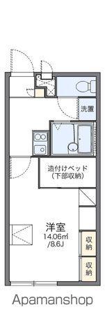 レオパレスメルベーユ(1K/1階)の間取り写真