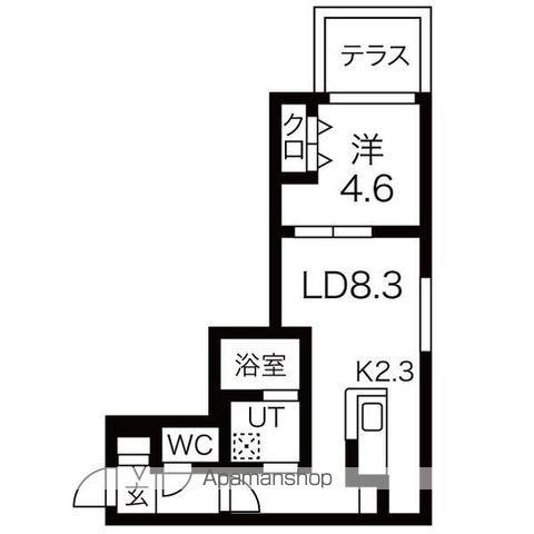 ASTER SOLANA(1LDK/1階)の間取り写真