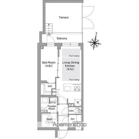 コンフォリア・リヴ東中野(1LDK/B1階)の間取り写真