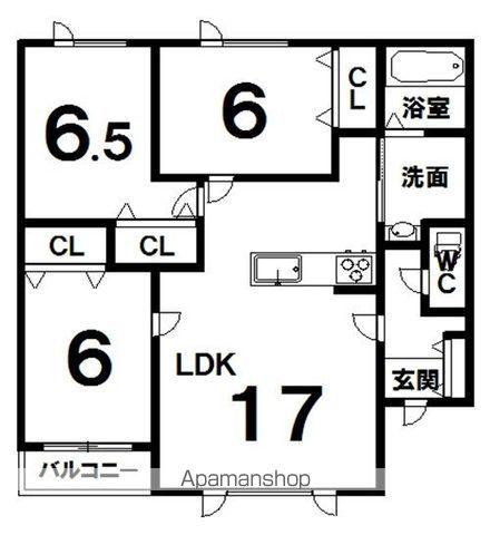 ALPHAⅢ(3LDK/3階)の間取り写真