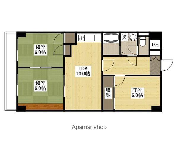 龍本マンション(3LDK/2階)の間取り写真