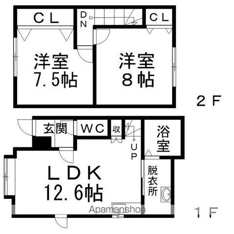 ハピネス南仲町1号棟(2LDK)の間取り写真