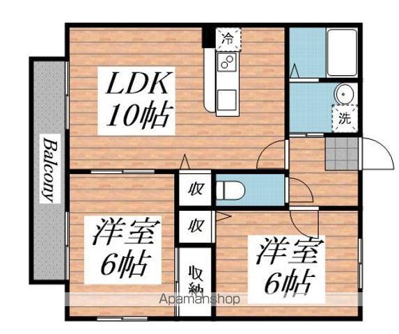 フェアリーヒルB(2LDK/1階)の間取り写真