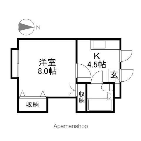 レシーブハイツ(1K/1階)の間取り写真