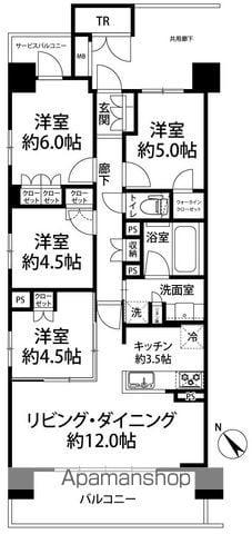 レーベン金沢WESFORT(4LDK/6階)の間取り写真