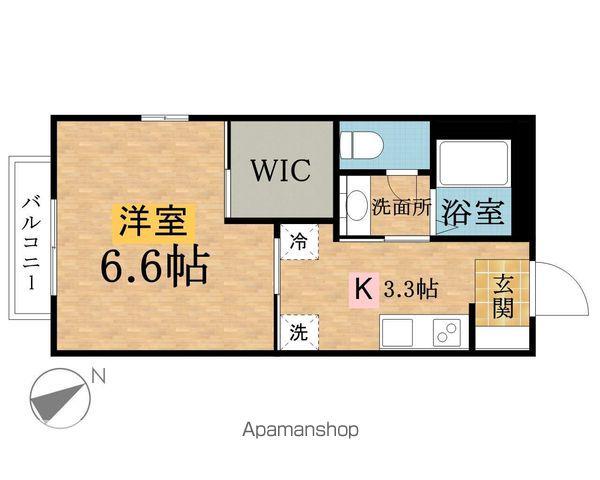 テラス明日香(1K/2階)の間取り写真